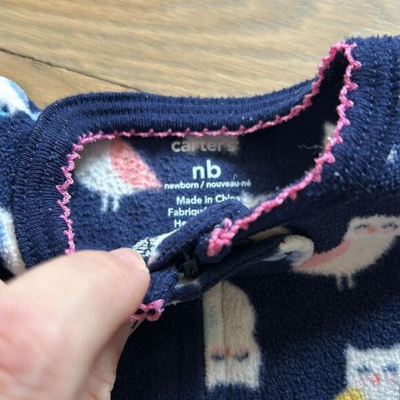 4 micro fleece carters zipper footies NB-3M - Picture 11 of 12